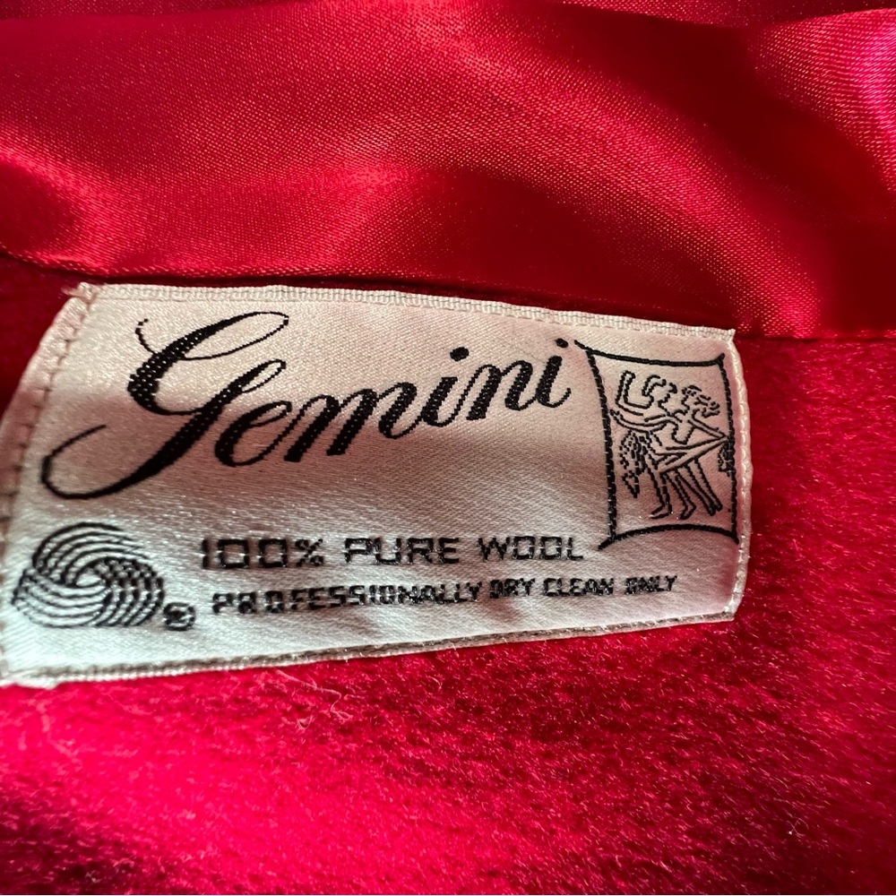 Gemini Vintage 70s Women's Red Wool Coat - Picture 2 of 6
